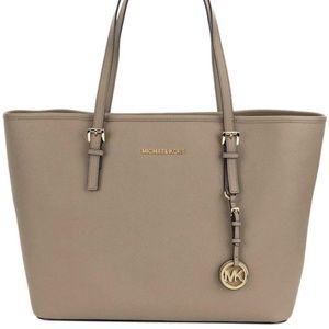 Jet Set Travel TZ Tote Leather Dk Khaki NWT